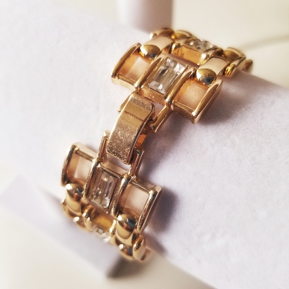 Anne Klein Gold Tone Square Link Bracelet - Picture 3 of 8